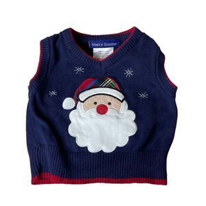 5 for $25🔥Matt’s‎ Scooter Baby Santa Sweater Vest 0-3 Months